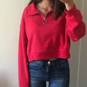 H&M Divided Cropped Quarter Zip